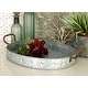 preview thumbnail 1 of 19, Gray Metal Galvanized Oval Living Room Decor Tray with Rust Handles (Set of 3) Gray