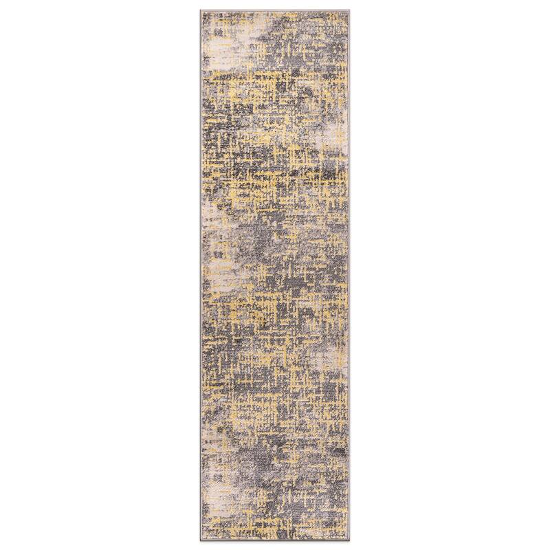World Rug Gallery Distressed Abstract Design Blue Area Rug