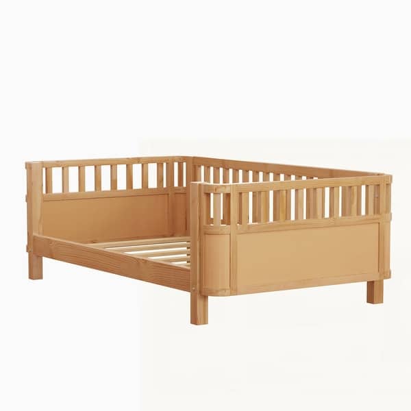 Wood Low Profile Bed with Rails