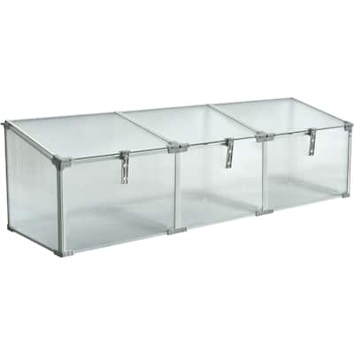 70-In. Triple Garden Bed Cold Frame Mini-Greenhouse Plant Protector - 70 Inch
