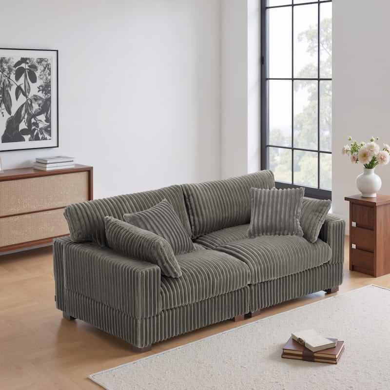 80"Plush Upholstery Loveseat Modular Sofa Couch