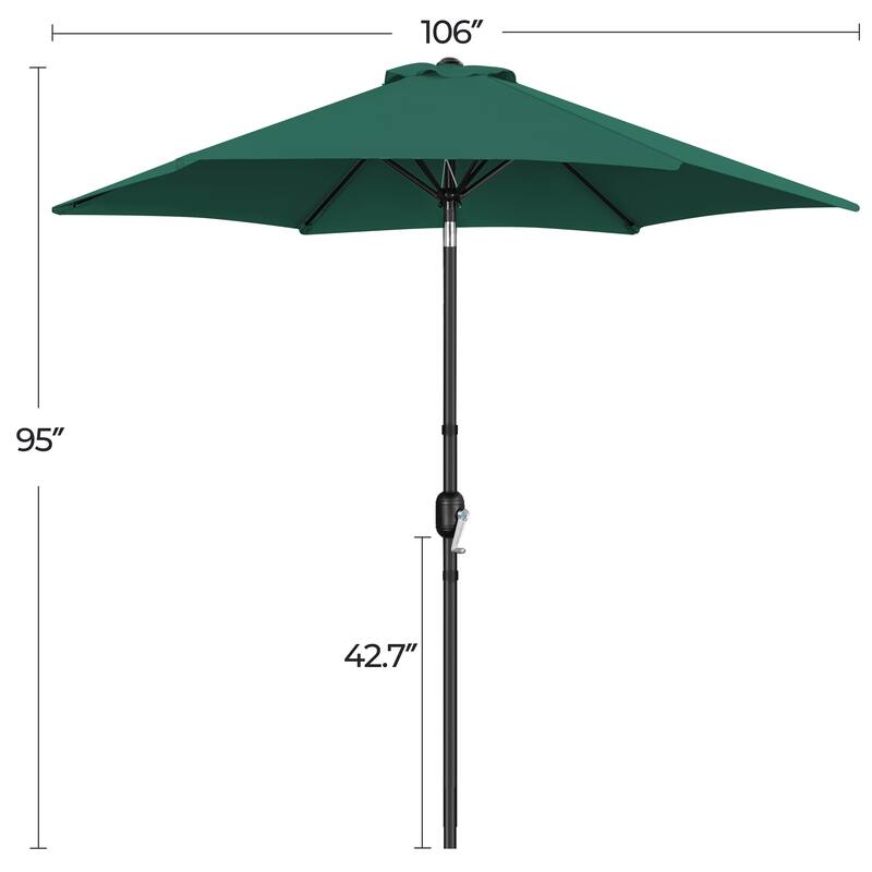 Yaheetech 9ft Patio Umbrella 8 Ribs with Push Button Tilt and Crank