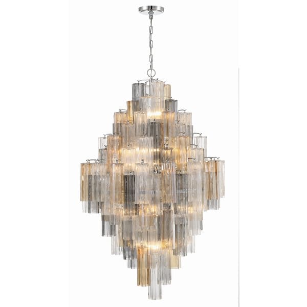 slide 2 of 8, Addis 20 Light Polished Chrome Chandelier - 30.5"W x 49.5"H x 30.5"D