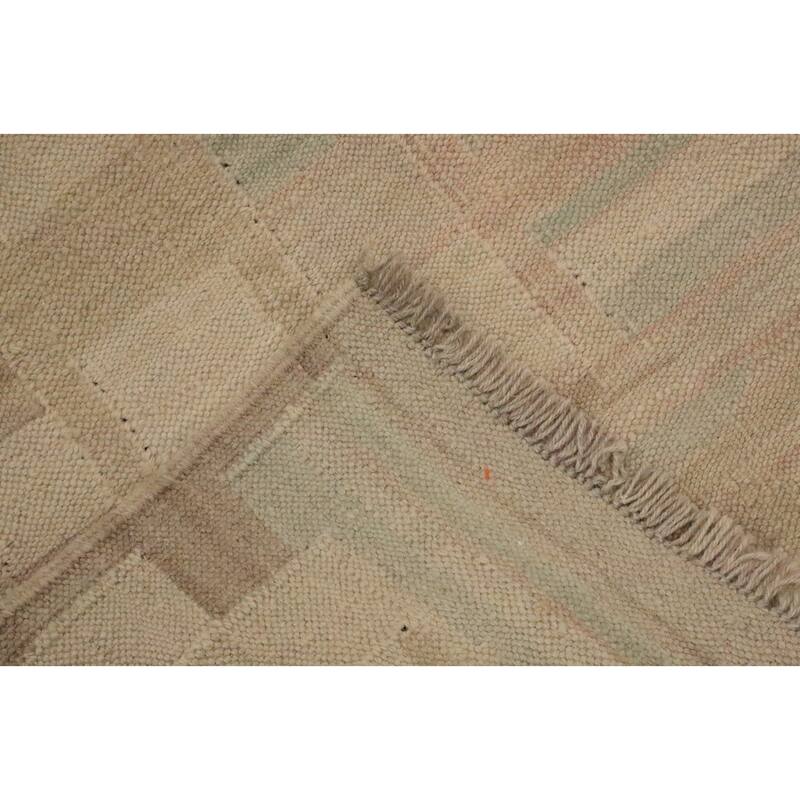 Hand Woven Oriental 100% Wool Carpet Southwestern Tribal Green Kilim Area Rug - 6' 4'' X 4' 9''