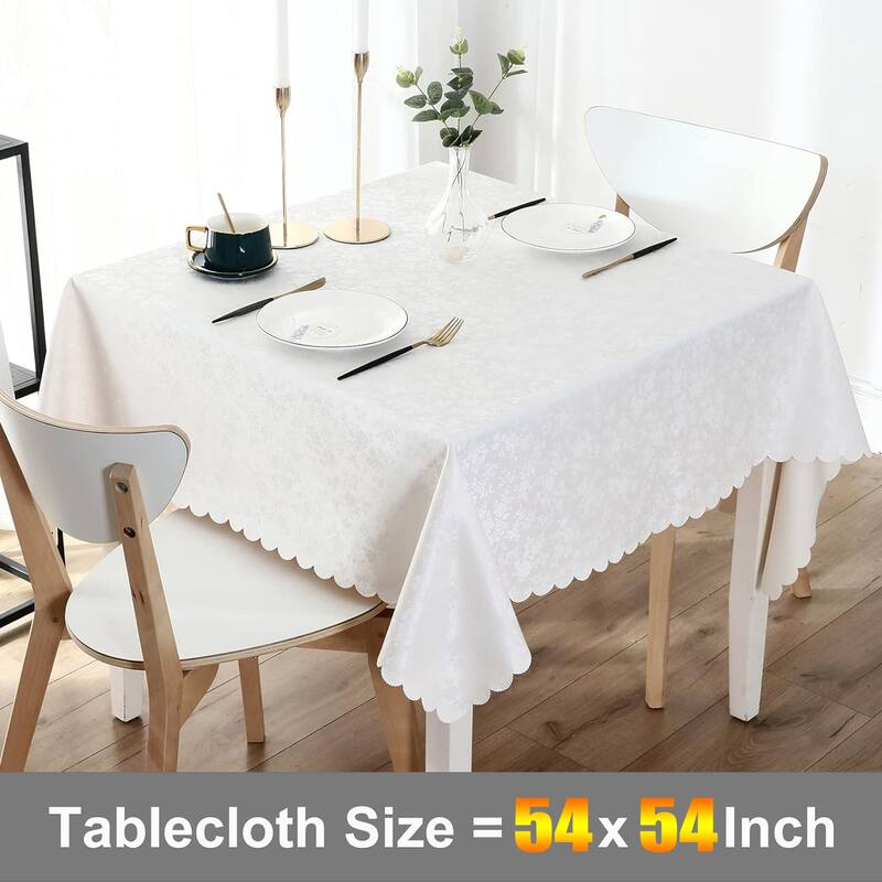 Square Table Cloth,Waterproof Heavy Duty Vinyl Tablecloths,54"L x 54"W