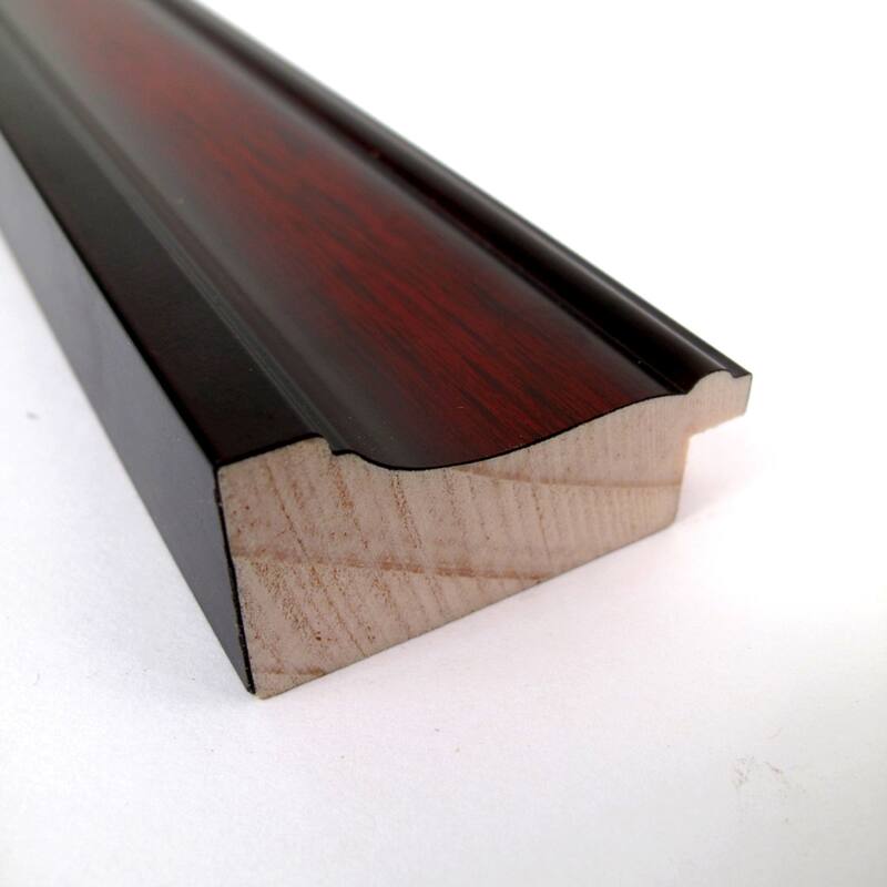 Beveled Wood Bathroom Wall Mirror - Rubino Cherry Scoop Frame - Outer Size: 23 x 23 in