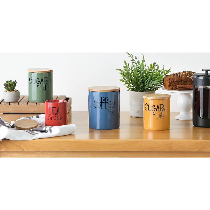 DII Coffee/Sugar/Tea Ceramic Canister (Set of 3)