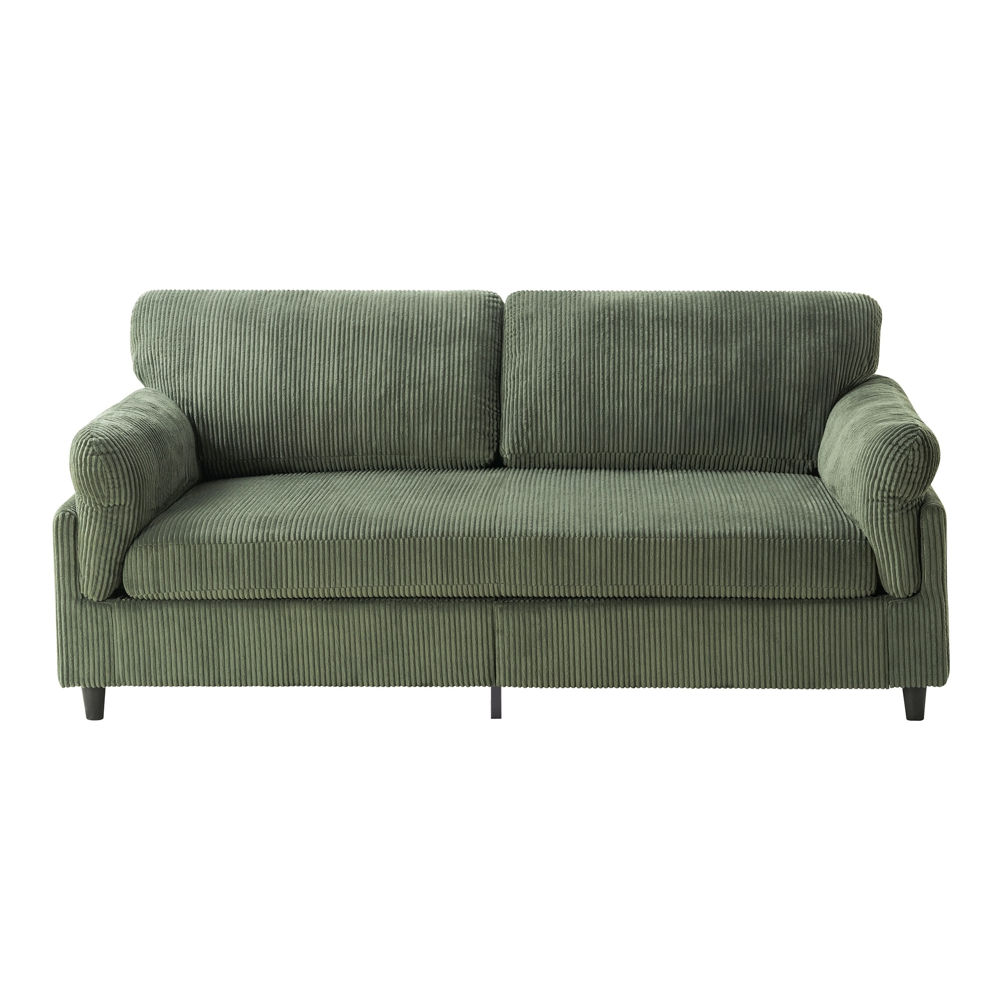 82.6" Corduroy Loveseat Sofa Upholstered Love Seat, 2-Seater Sofa Couch Green Lounge Couch for Living Room Bedroom
