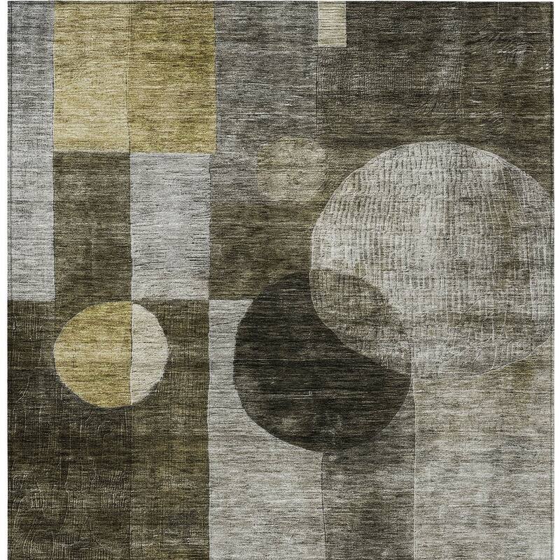 HomeRoots Geometric Transitional Rectangle Outdoor Rug