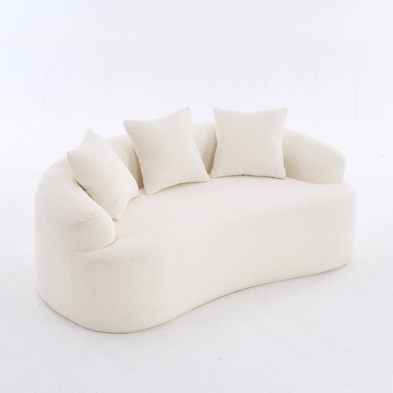 Full Compression Sponge Couch Chenille Floor Curved Loveseat Sofa