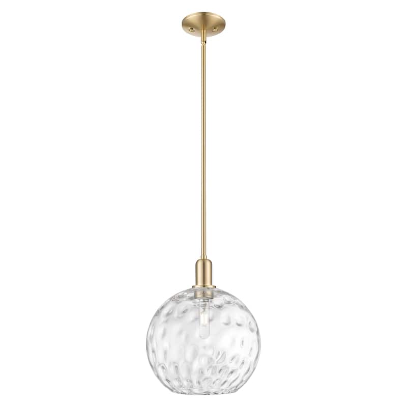Innovations Lighting Endless Possibilities Arcadia - Athens Water Glass - 1 Light 12" Stem Hung Mini Pendant - Clear Water Glass/Champagne Bronze