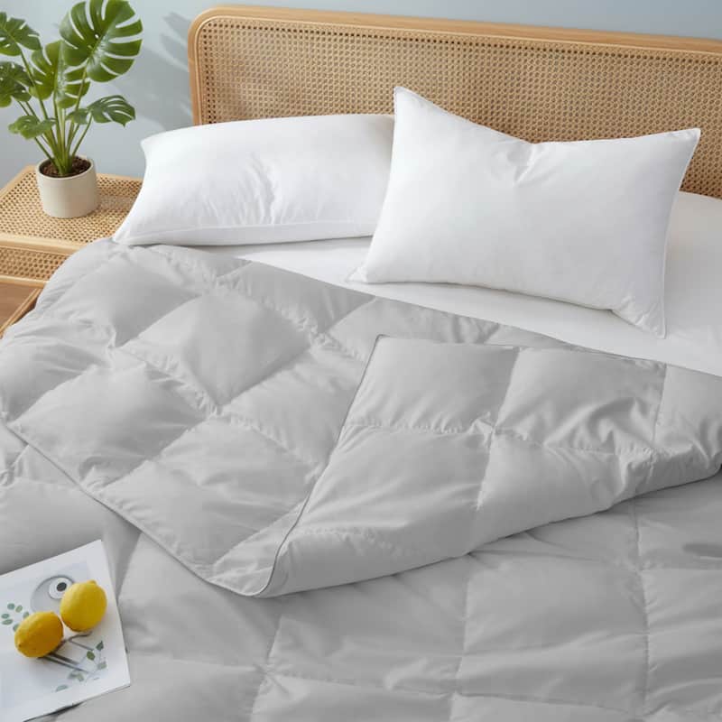 Lightweight Premium White Goose Feather Down Comforter Duvet Insert