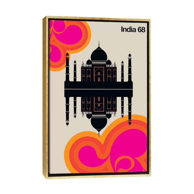 iCanvas "India 68" by Bo Lundberg Framed Canvas Print - Gold - 26x18