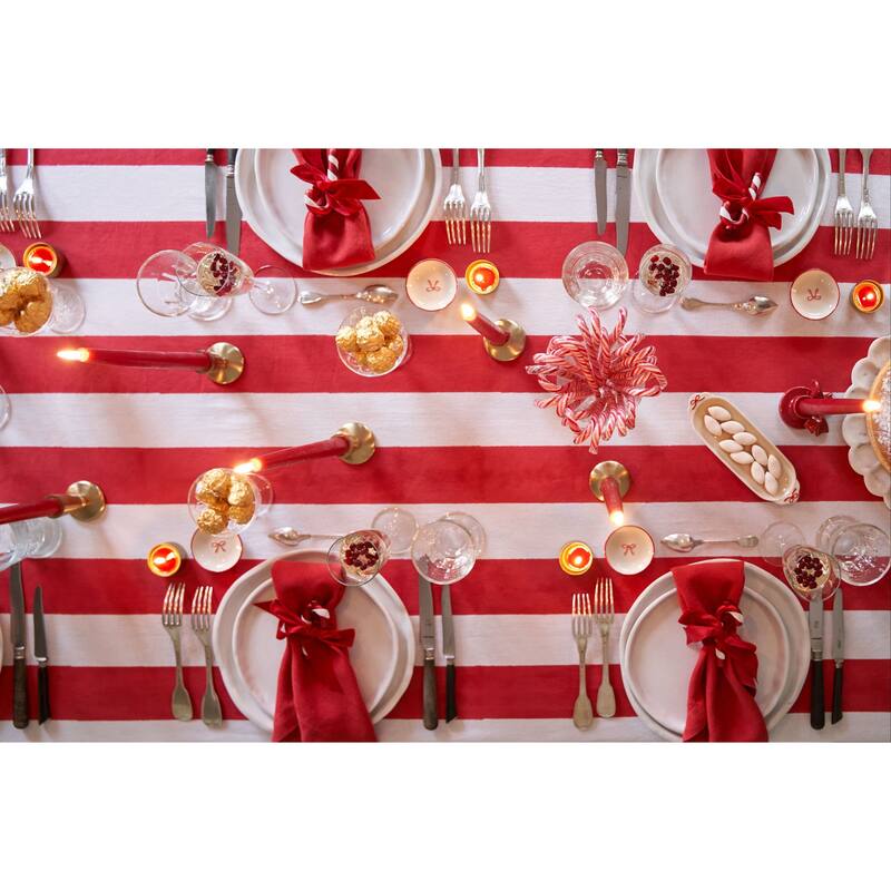 Couleur Nature St. Tropez Tablecloth - Blue Stripes - 59" x 59"