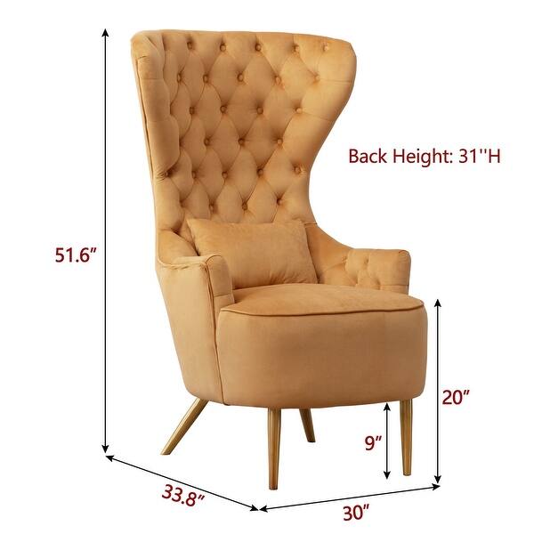 Upholstered Tufted Velvet High Wingback Accent Chair On Sale Bed