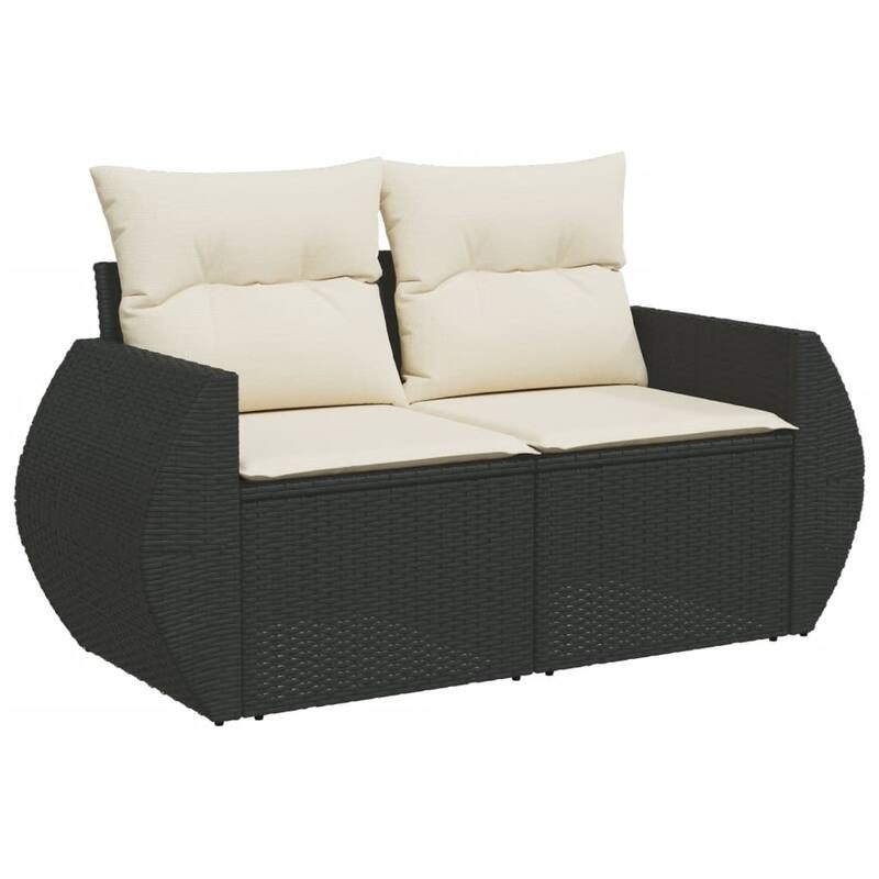 vidaXL Patio Sofa Set with Cushions Outdoor Conversation Furniture Poly Rattan - 21.7 x 21.7 x 14.6