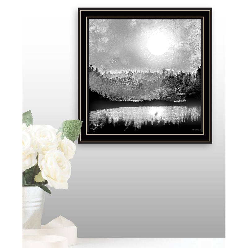 TrendyDecor4U "Big Moon Lake" Framed Print Wall Art