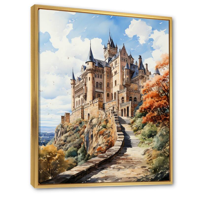 Designart "Germany Hohenzollern Castle" Germany Framed Canvas Wall Art