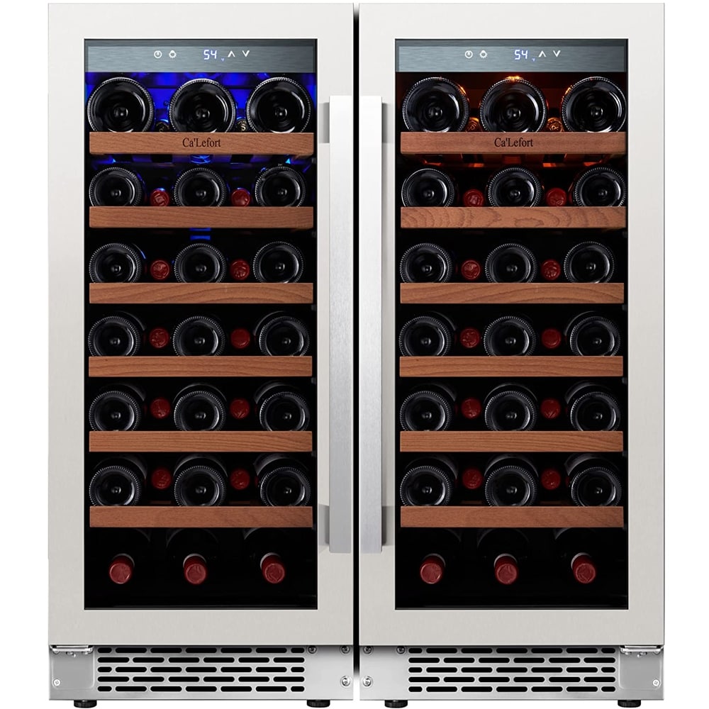Ca'Lefort 30 inch Dual Zone 66-Bottles Wine Cooler Built-in Side-by-Side Compressor Refrigerators Frost-Free