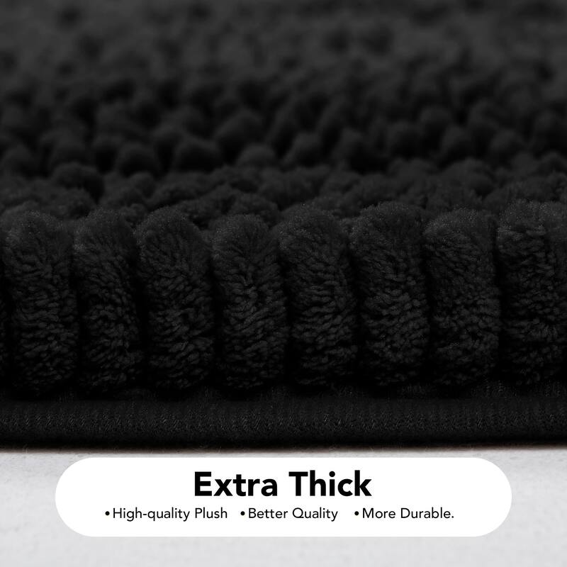 Deconovo Non Slip Chenille Striped Bath Mat Soft Durable