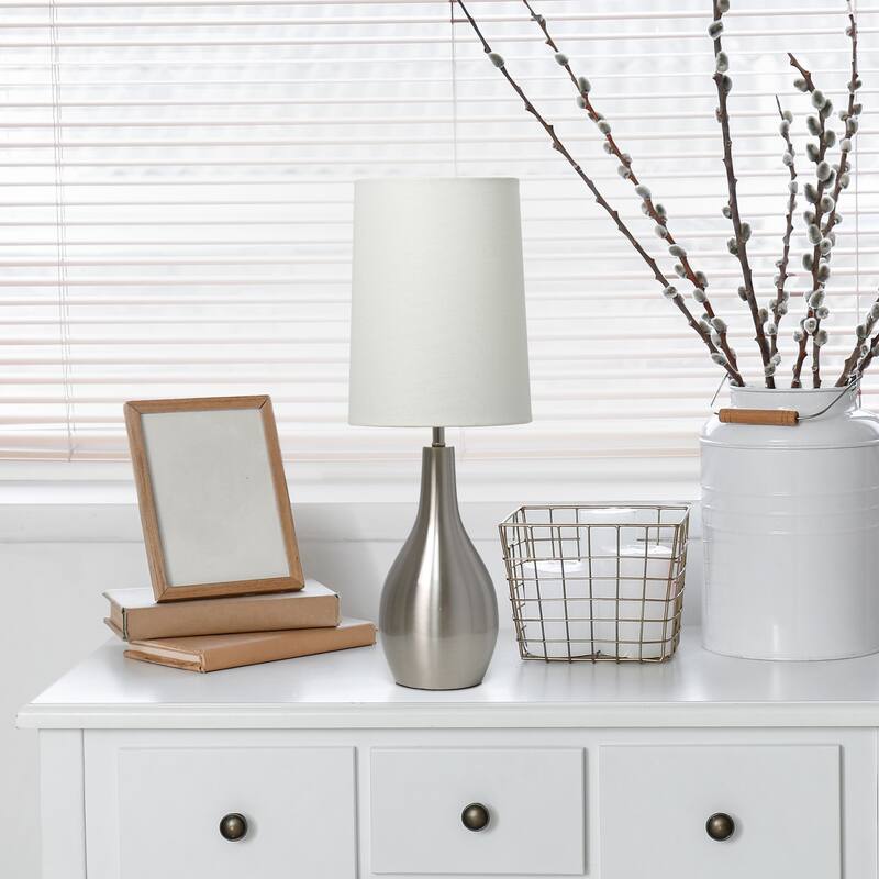 Hourglass LED Table Lamp with Drum Shade - 19.5" - Brushed Nickel