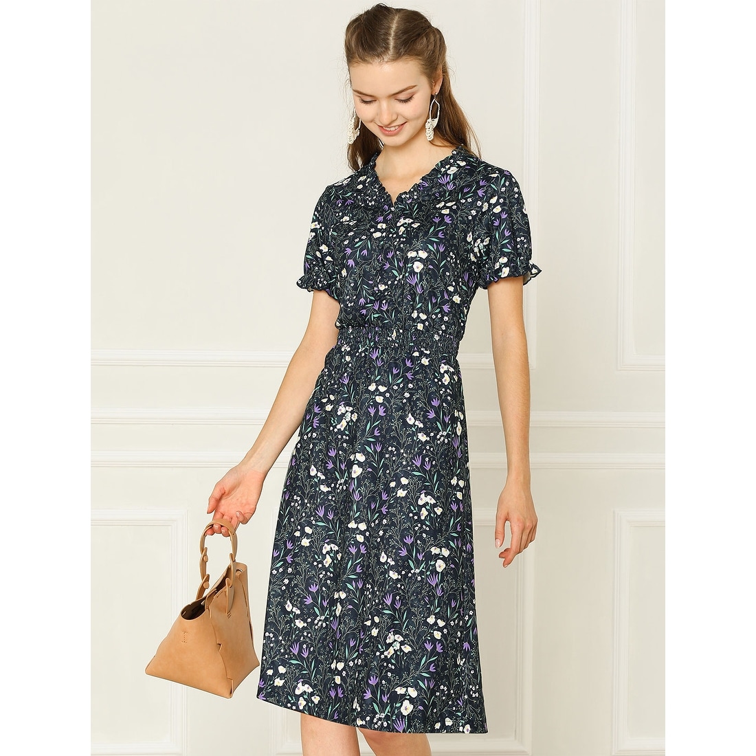 cute floral dresses with sleeves