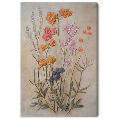 Sculpted Flora Frieze III Canvas by Art Remedy, Gallery Wrapped