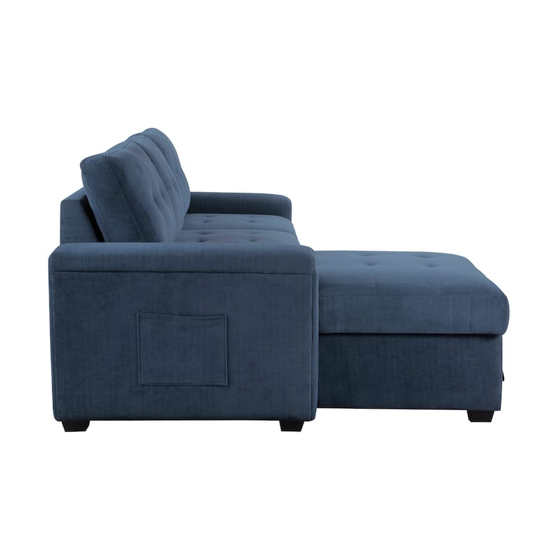 Scarlett Textured Fabric Sectional Sofa with Reversible Chaise