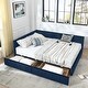 preview thumbnail 51 of 53, L Shaped Upholstered Tufted Bed Frame, Storage Sofa Bed Frame with 2 Drawers, Queen Size Velvet Fabric Daybed, Wood Slat Support