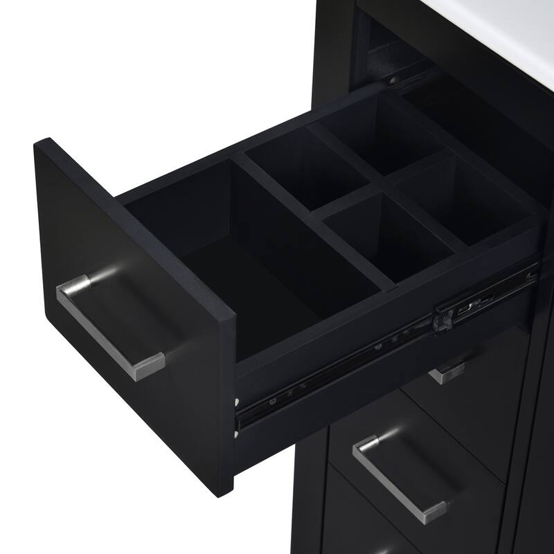 30'' Freestanding Bathroom Vanity with White Integrated Ceramic Sink - 30'' x 18'' x 34''