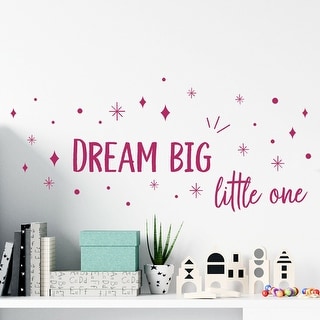 Walplus Dream Big Little One Pink Quote Kid Wall Sticker Nursery Decor