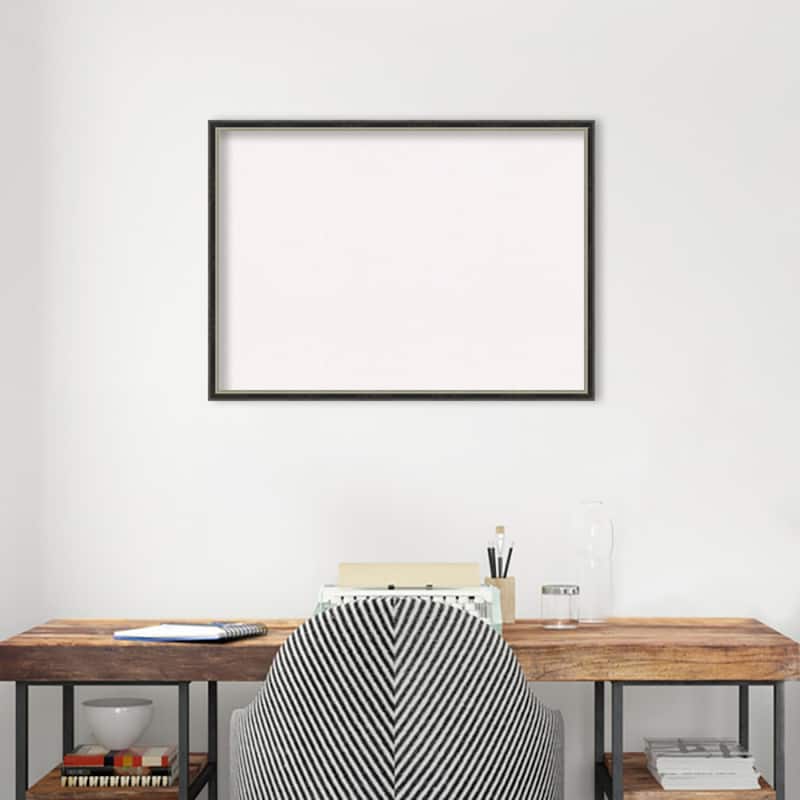 Theo Narrow Wood Framed White Corkboard Bulletin Board