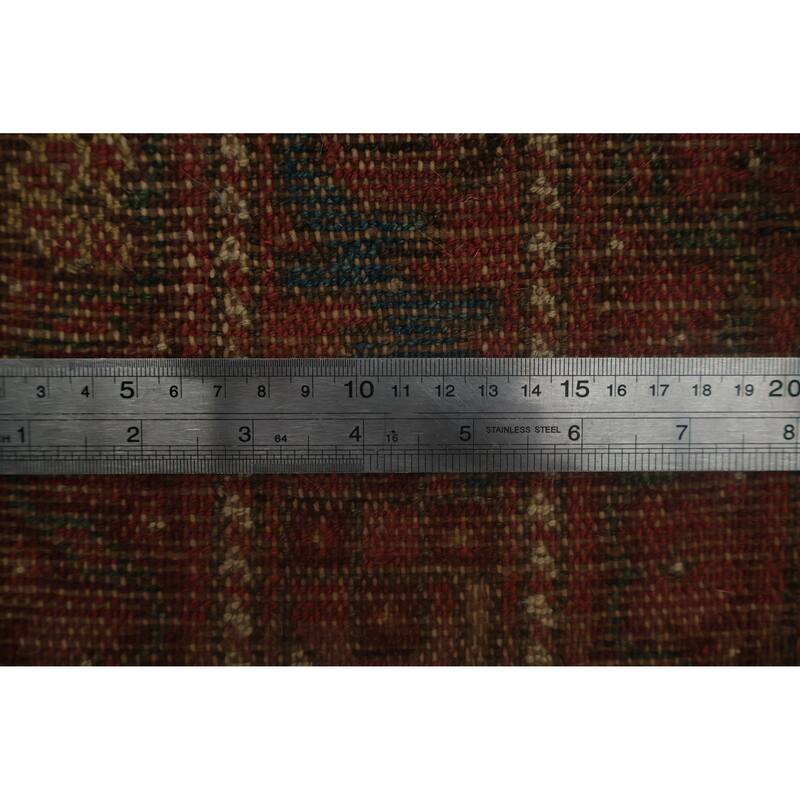 Hand Knotted Oriental 100% Wool Carpet Traditional Geometric Navy Blue & Blues Malayer Area Rug - 6' 8'' X 4' 4''