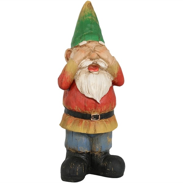 Sunnydaze Steven Sees No Evil Gnome Garden Statue And Lawn Ornament 12 Inch Steven Sees No Evil Overstock 16000307