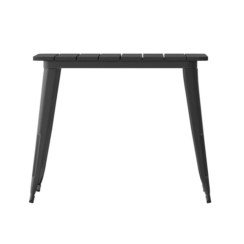 36" SQ Commercial Poly Resin Restaurant Table with Umbrella Hole - 36"W x 36"D x 30"H