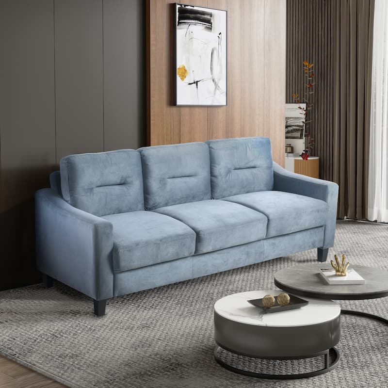 Roomfitters Comfortable Sectional Seater Couch and Sofa Set for Living Room, Bedroom, Office | Small Space Furniture - 3 Seaters - Grey