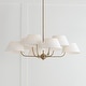 preview thumbnail 5 of 4, Welsley 8-light Aged Brass Chandelier w/ White Fabric Shade