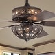 preview thumbnail 1 of 13, Milly Antique Bronze 52-Inch 5-Blade Flower Pattern Metal/Crystal Lighted Ceiling Fan