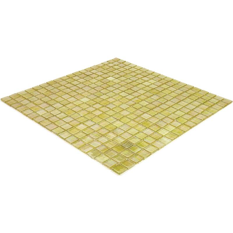 Apollo tile 12" x 12" Skosh Glossy Light Shimmer Beige Glass Tile (18.69 sq ft/case) - 20 Pack