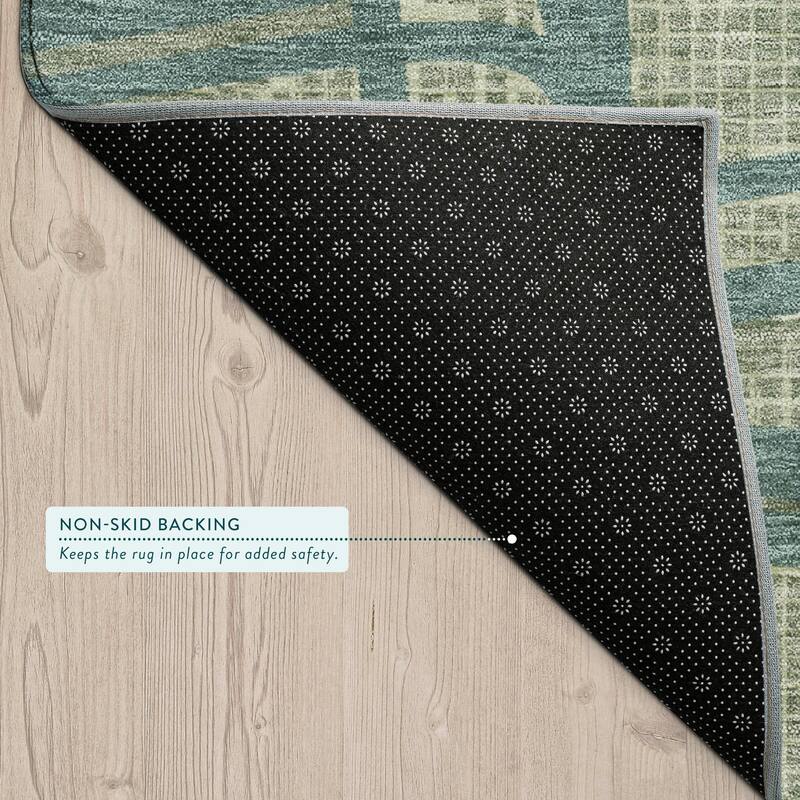 Machine Washable Indoor/ Outdoor Modern Centurion Chantille Rug