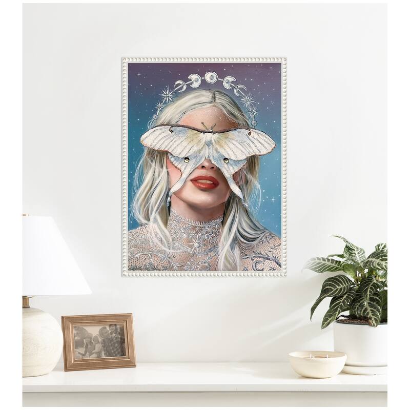 Kate and Laurel Moon Witch by Charlotte Brindley Framed Canvas Wall Art Print