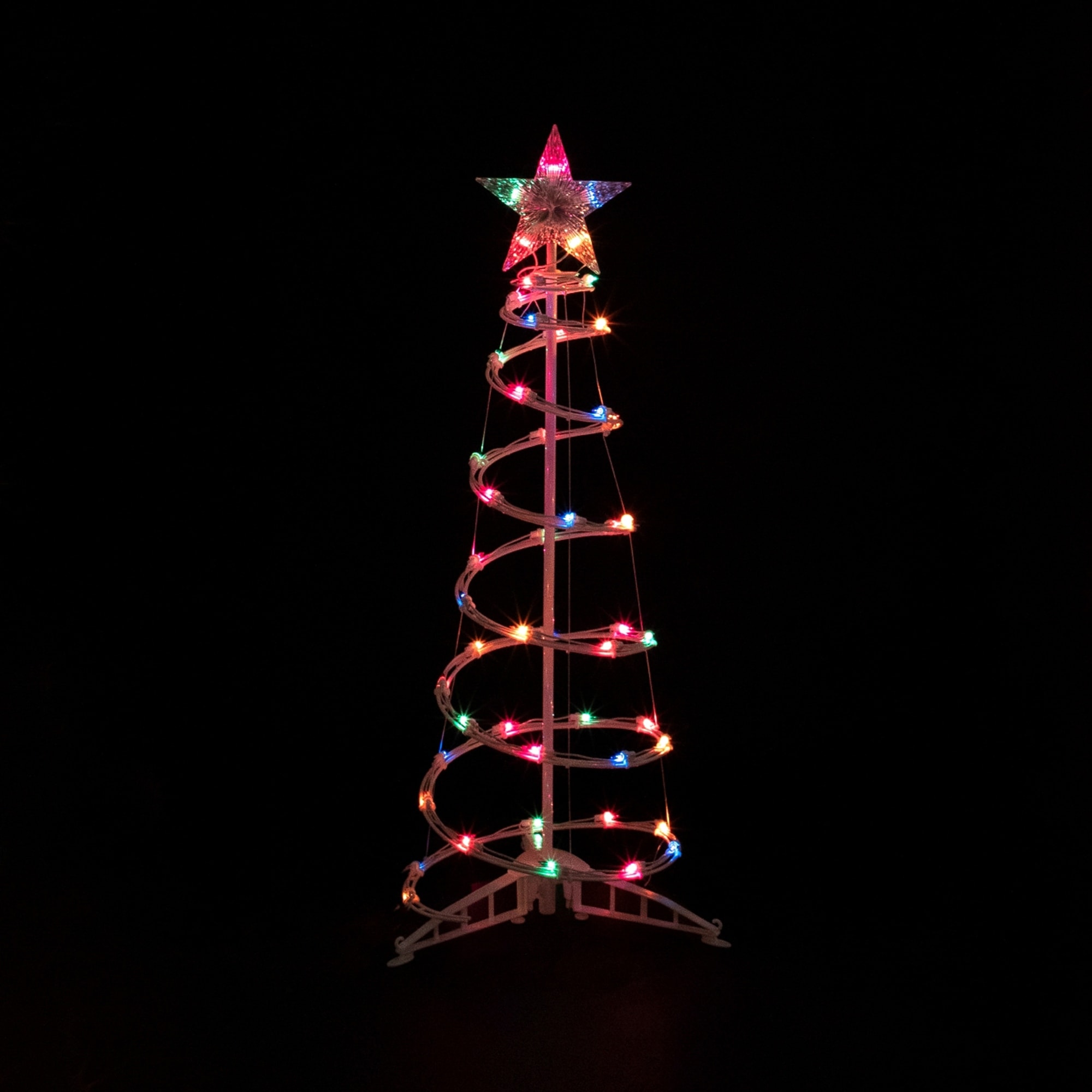 3ft Lighted Spiral Cone Tree Outdoor Christmas Decoration Multi Lights