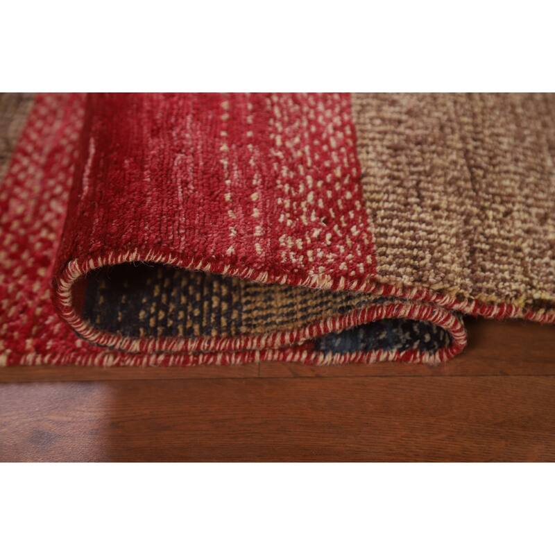 Gabbeh Kashkoli Striped Area Rug Handmade Wool Carpet - 4'6" x 6'5"