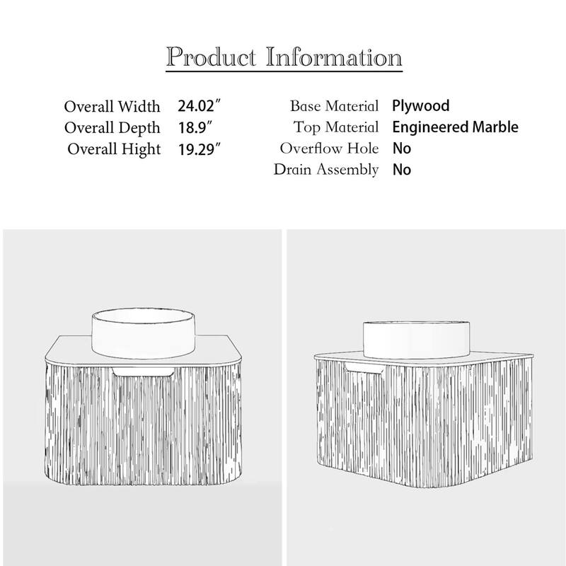 Wall-Mounted Bathroom Vanity with White Round Ceramic Sink