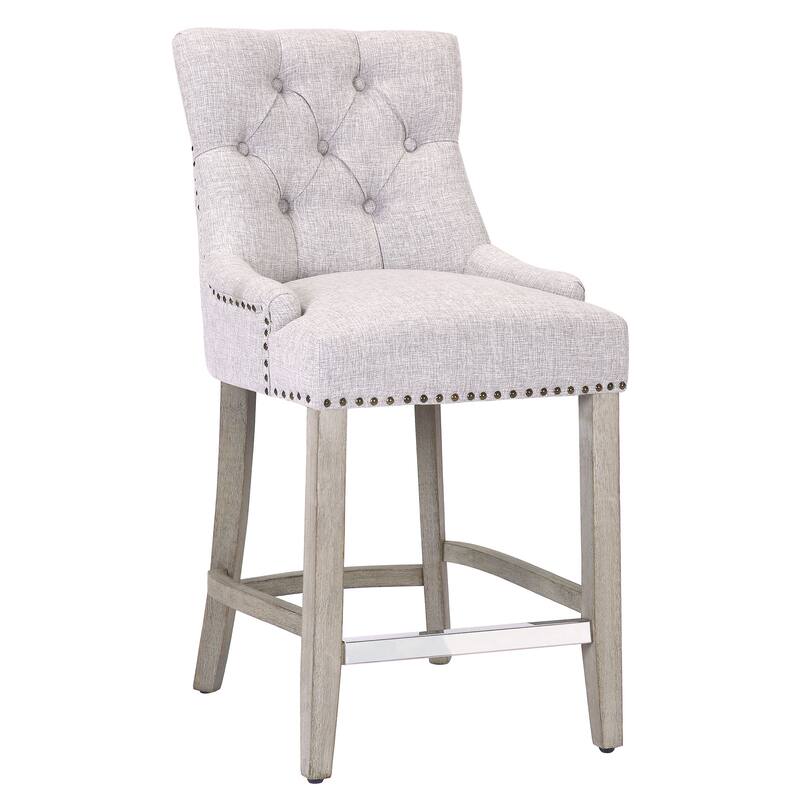 Carter 24" Upholstered Button Tufted Counter Bar Stool