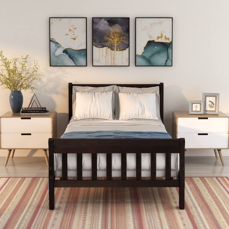 Elegant Twin Size Bed Frame - No Box Spring Required