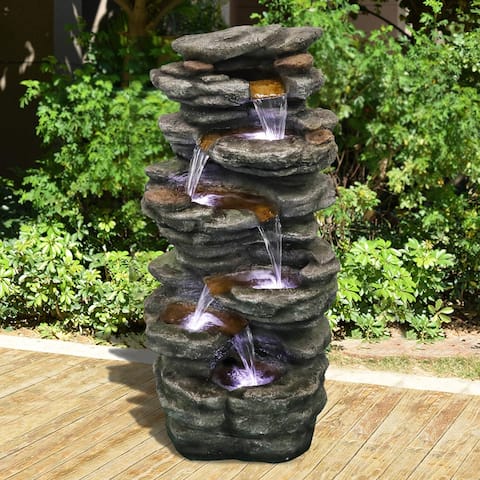 40-inch Cascading LED Waterfall Fountain