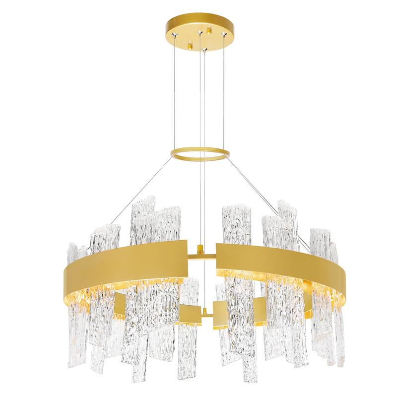 Guadiana 32 in LED Satin Gold Chandelier - Satin Gold - Satin Gold