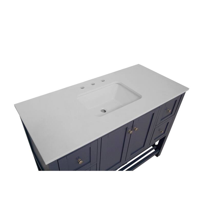 KitchenBathCollection Lakeshore 48" Bathroom Vanity with Engineered White Top
