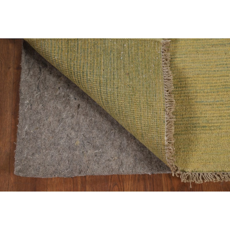 Yellow & Green Modern Gabbeh Oriental Rug Hand-Knotted Wool Carpet - 1'11"x 3'0"